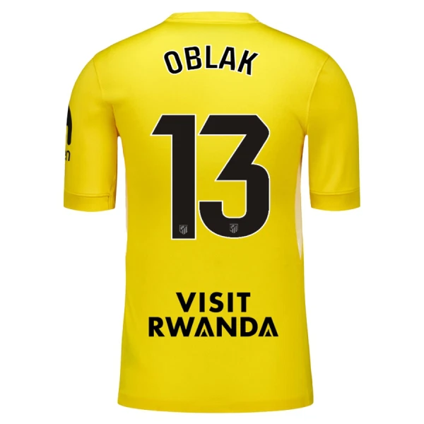 Atlético Madrid Jan Oblak 13 Dětský Brankářské Dres 2025/26 Žlutá