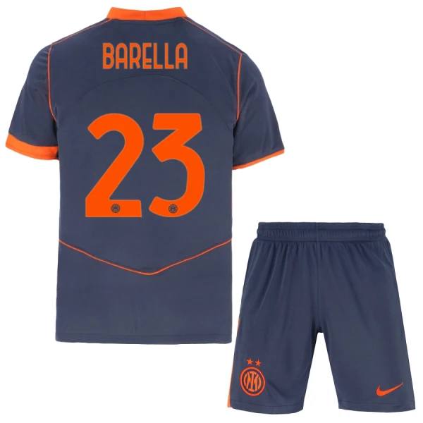 Inter Milán Nicolò Barella 23 Dětský Třetí Dres 2025/26 Inter Milán Nicolò Barella 23 Dětský Třetí Dres 2025/26