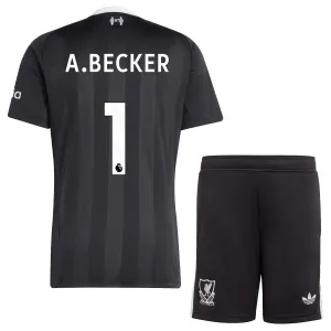 Liverpool Alisson Becker 1 Dětský Brankářské Dres 2025/26 Černá