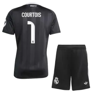 Real Madrid Thibaut Courtois 1 Dětský Brankářské Dres 2025/26 Černá