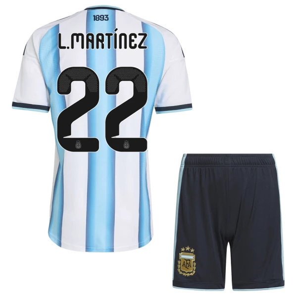 Argentina Lautaro Martínez 22 Dětský Domácí Dres MS 2026 Argentina Lautaro Martínez 22 Dětský Domácí Dres MS 2026