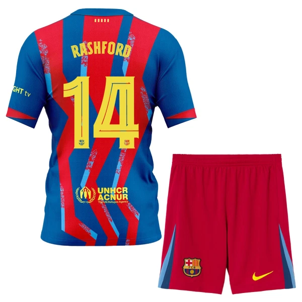 FC Barcelona Marcus Rashford 14 Dětský Čtvrtý Dres 2025/26 FC Barcelona Marcus Rashford 14 Dětský Čtvrtý Dres 2025/26