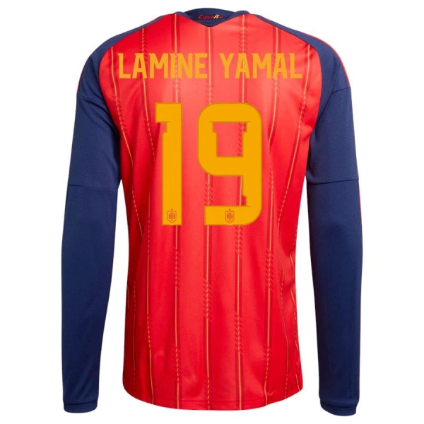 Španělsko Lamine Yamal 19 Domácí Dres MS 2026 - Dlouhý Rukáv