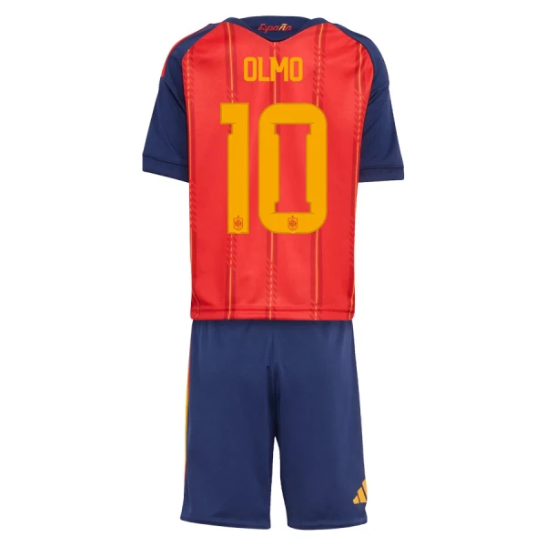 Španělsko Olmo 10 Dětský Domácí Dres MS 2026 Španělsko Olmo 10 Dětský Domácí Dres MS 2026