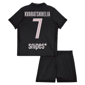 PSG Khvicha Kvaratskhelia 7 Dětský Čtvrtý Dres 2025/26 Jordan