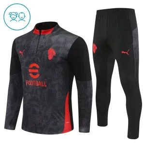 AC Milan Dětský Tréninková Souprava s Mikinou na 1/4 Zip 2025/26 Černá