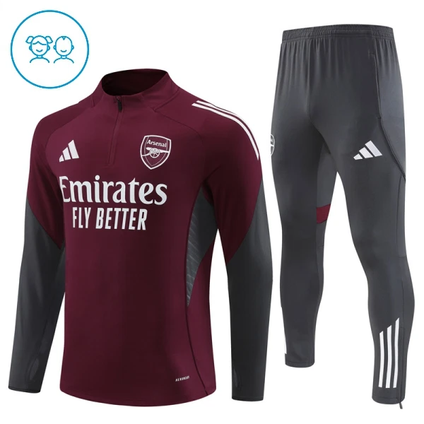 Arsenal Dětský Tréninková Souprava s Mikinou na 1/4 Zip 2025/26 Červená Arsenal Dětský Tréninková Souprava s Mikinou na 1/4 Zip 2025/26 Červená