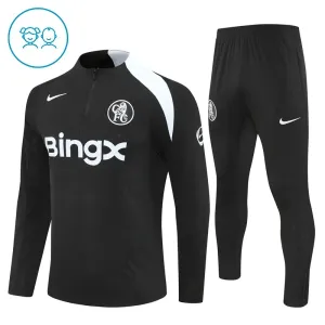 Chelsea Dětský Tréninková Souprava s Mikinou na 1/4 Zip 2025/26 Černá