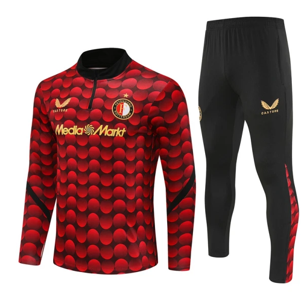 Feyenoord Rotterdam Tréninková Souprava s Mikinou na 1/4 Zip 2025/26 Červená Feyenoord Rotterdam Tréninková Souprava s Mikinou na 1/4 Zip 2025/26 Červená
