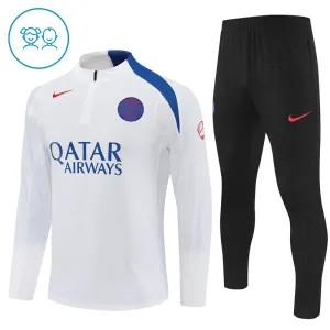 PSG Dětský Tréninková Souprava s Mikinou na 1/4 Zip 2025/26 Bílá