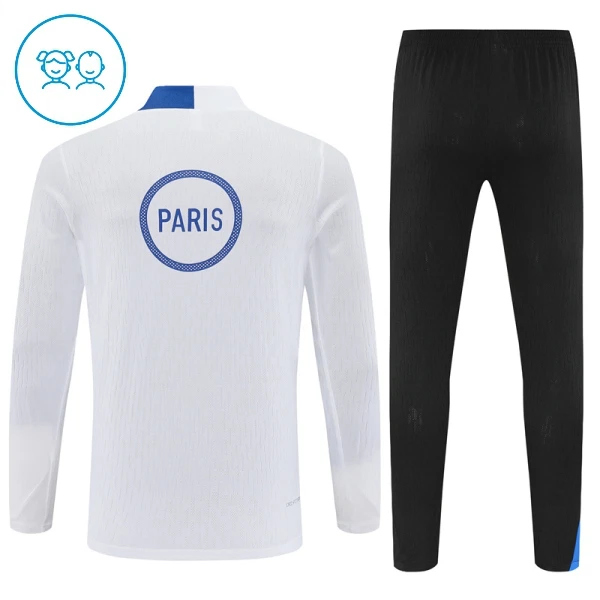 PSG Dětský Tréninková Souprava s Mikinou na 1/4 Zip 2025/26 Bílá