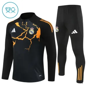 Real Madrid Dětský Tréninková Souprava s Mikinou na 1/4 Zip 2025/26 Černá