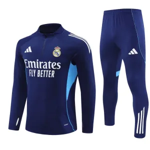 Real Madrid Tréninková Souprava s Mikinou na 1/4 Zip 2025/26 Tmavě modrá
