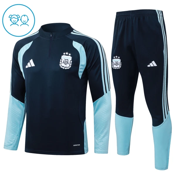 Argentina Dětský Tréninková Souprava s Mikinou na 1/4 Zip 2026/27 Tmavě modrá Argentina Dětský Tréninková Souprava s Mikinou na 1/4 Zip 2026/27 Tmavě modrá