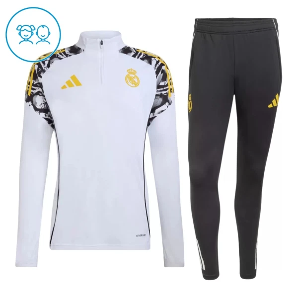 Real Madrid Dětský Tréninková Souprava s Mikinou na 1/4 Zip 2026/27 Bílá Real Madrid Dětský Tréninková Souprava s Mikinou na 1/4 Zip 2026/27 Bílá