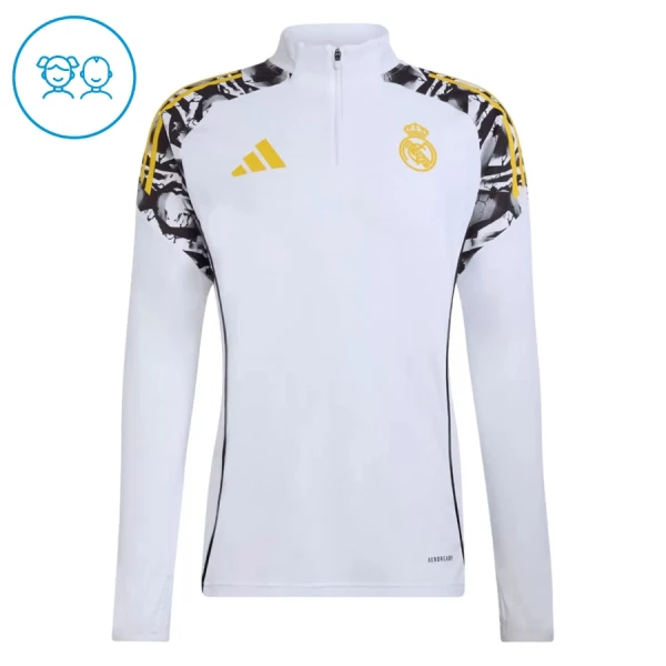 Real Madrid Dětský Tréninková Souprava s Mikinou na 1/4 Zip 2026/27 Bílá