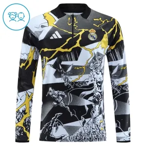 Real Madrid Marvel Dětský Tréninková Souprava s Mikinou na 1/4 Zip 2026/27 Černá