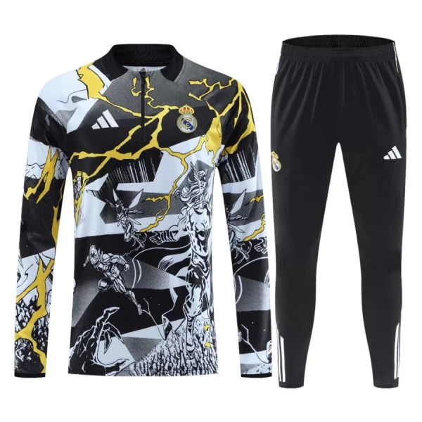 Real Madrid Marvel Tréninková Souprava s Mikinou na 1/4 Zip 2026/27 Černá
