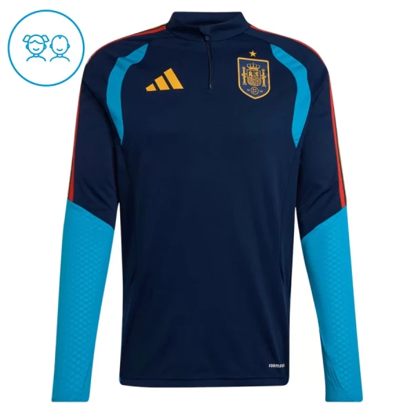 Španělsko Dětský Tréninková Souprava s Mikinou na 1/4 Zip 2026/27 Tmavě modrá