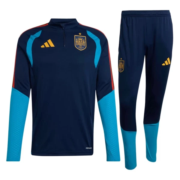 Španělsko Tréninková Souprava s Mikinou na 1/4 Zip 2026/27 Tmavě modrá Španělsko Tréninková Souprava s Mikinou na 1/4 Zip 2026/27 Tmavě modrá