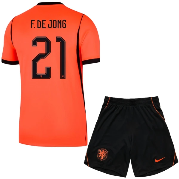 Nizozemsko Frenkie de Jong 21 Dětský Domácí Dres MS 2026 Nizozemsko Frenkie de Jong 21 Dětský Domácí Dres MS 2026