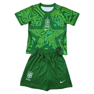 Brazílie Dětský Domácí Brankářské Dres MS 2026 Zelená Brazílie Dětský Domácí Brankářské Dres MS 2026 Zelená