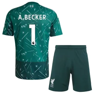 Liverpool Alisson Becker 1 Dětský Domácí Brankářské Dres 2026/27 Zelená