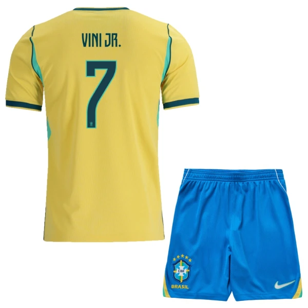 Brazílie Vinicius Junior 7 Dětský Domácí Dres MS 2026 Brazílie Vinicius Junior 7 Dětský Domácí Dres MS 2026