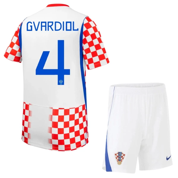 Chorvatsko Josko Gvardiol 4 Dětský Domácí Dres MS 2026 Chorvatsko Josko Gvardiol 4 Dětský Domácí Dres MS 2026