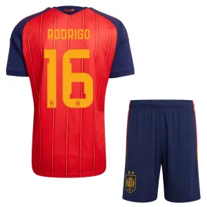 Španělsko 2 Stars Rodrigo 16 Dětský Domácí Dres MS 2026