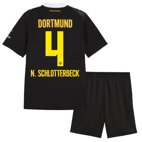 Borussia Dortmund Nico Schlotterbeck 4 Dětský Venkovní Dres 2026/27 Borussia Dortmund Nico Schlotterbeck 4 Dětský Venkovní Dres 2026/27