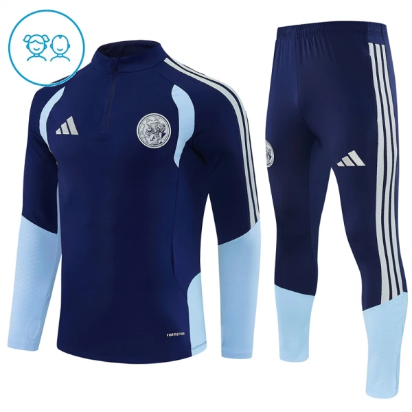 Ajax Dětský Tréninková Souprava s Mikinou na 1/4 Zip 2026/27 Modrá