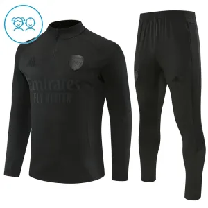 Arsenal Dětský Tréninková Souprava s Mikinou na 1/4 Zip 2026/27 Černá