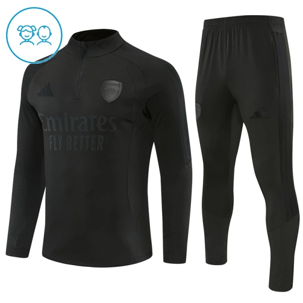 Arsenal Dětský Tréninková Souprava s Mikinou na 1/4 Zip 2026/27 Černá