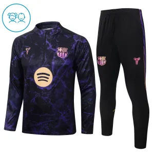 Barcelona Dětský Tréninková Souprava s Mikinou na 1/4 Zip 2026/27 Černá