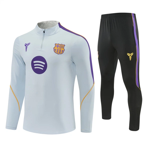 Barcelona Tréninková Souprava s Mikinou na 1/4 Zip 2026/27 Bílá