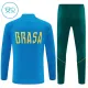Brazílie Dětský Tréninková Souprava s Mikinou na 1/4 Zip 2026/27 Modrá