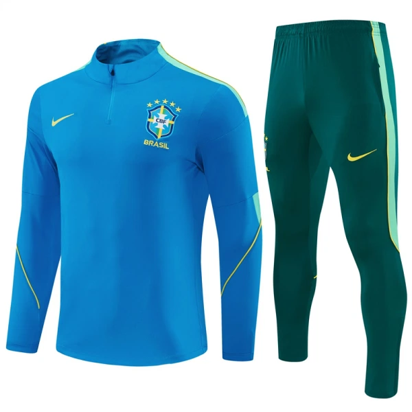 Brazílie Tréninková Souprava s Mikinou na 1/4 Zip 2026/27 Modrá
