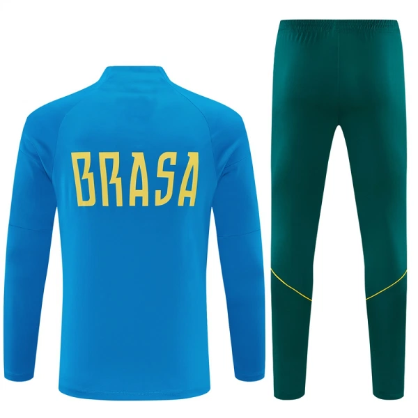 Brazílie Tréninková Souprava s Mikinou na 1/4 Zip 2026/27 Modrá
