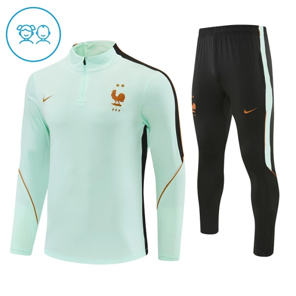 Francie Dětský Tréninková Souprava s Mikinou na 1/4 Zip 2026/27 Bílá