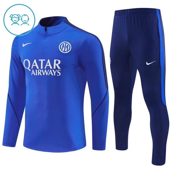 Inter Milán Dětský Tréninková Souprava s Mikinou na 1/4 Zip 2026/27 Modrá Inter Milán Dětský Tréninková Souprava s Mikinou na 1/4 Zip 2026/27 Modrá