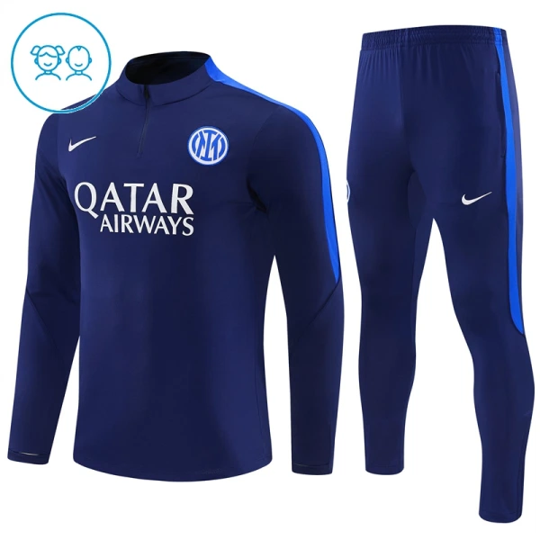 Inter Milán Dětský Tréninková Souprava s Mikinou na 1/4 Zip 2026/27 Modrá Inter Milán Dětský Tréninková Souprava s Mikinou na 1/4 Zip 2026/27 Modrá
