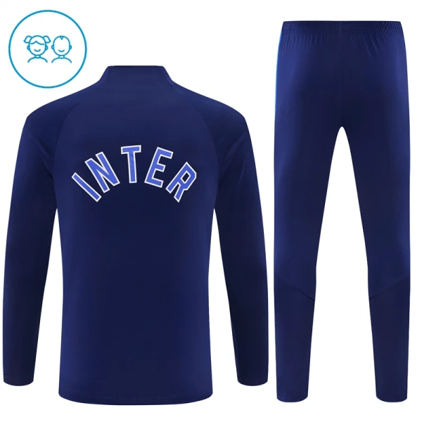 Inter Milán Dětský Tréninková Souprava s Mikinou na 1/4 Zip 2026/27 Modrá