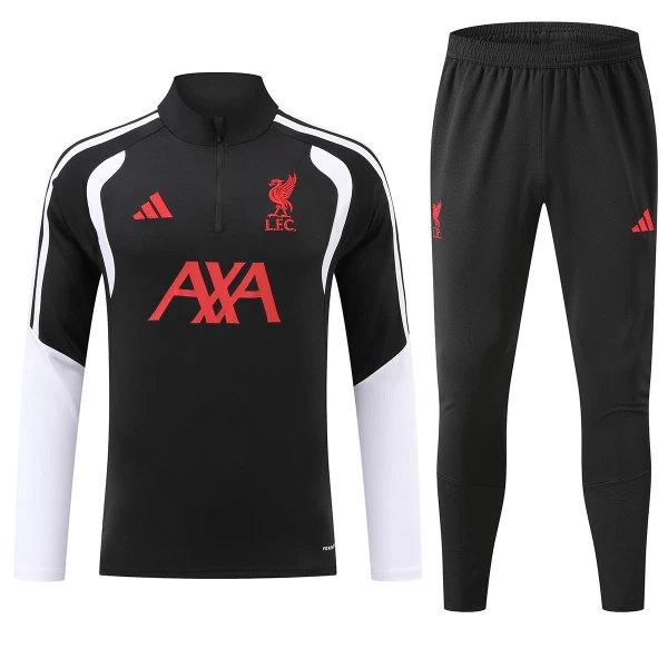 Liverpool Tréninková Souprava s Mikinou na 1/4 Zip 2026/27 Černá Liverpool Tréninková Souprava s Mikinou na 1/4 Zip 2026/27 Černá