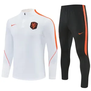 Nizozemsko Tréninková Souprava s Mikinou na 1/4 Zip 2026/27 Bílá