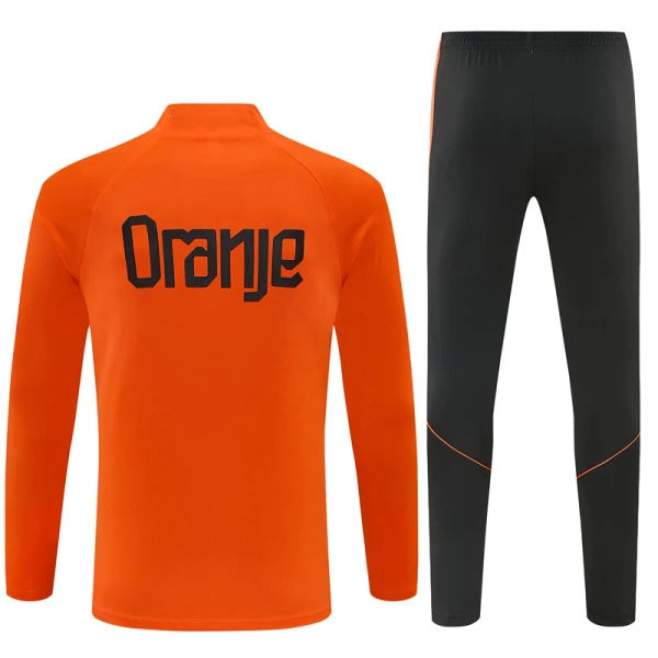 Nizozemsko Tréninková Souprava s Mikinou na 1/4 Zip 2026/27 Oranžová