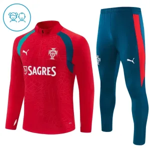 Portugalsko Dětský Tréninková Souprava s Mikinou na 1/4 Zip 2026/27 Červená