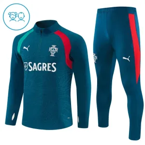 Portugalsko Dětský Tréninková Souprava s Mikinou na 1/4 Zip 2026/27 Modrá