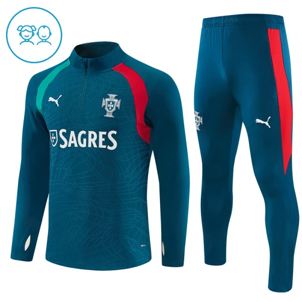 Portugalsko Dětský Tréninková Souprava s Mikinou na 1/4 Zip 2026/27 Modrá