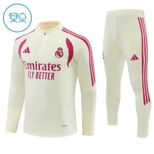 Real Madrid Dětský Tréninková Souprava s Mikinou na 1/4 Zip 2026/27 Bílá